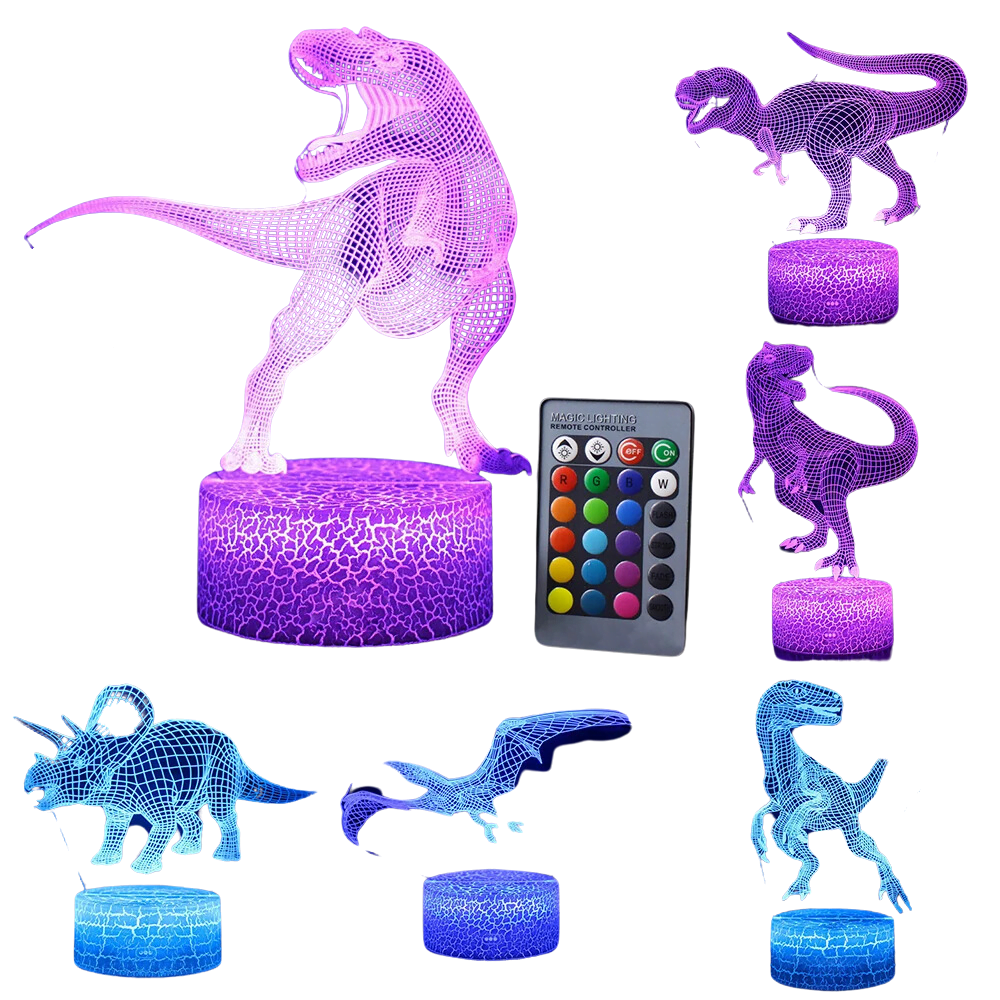Lámpara LED 3D Series Dinosaurio